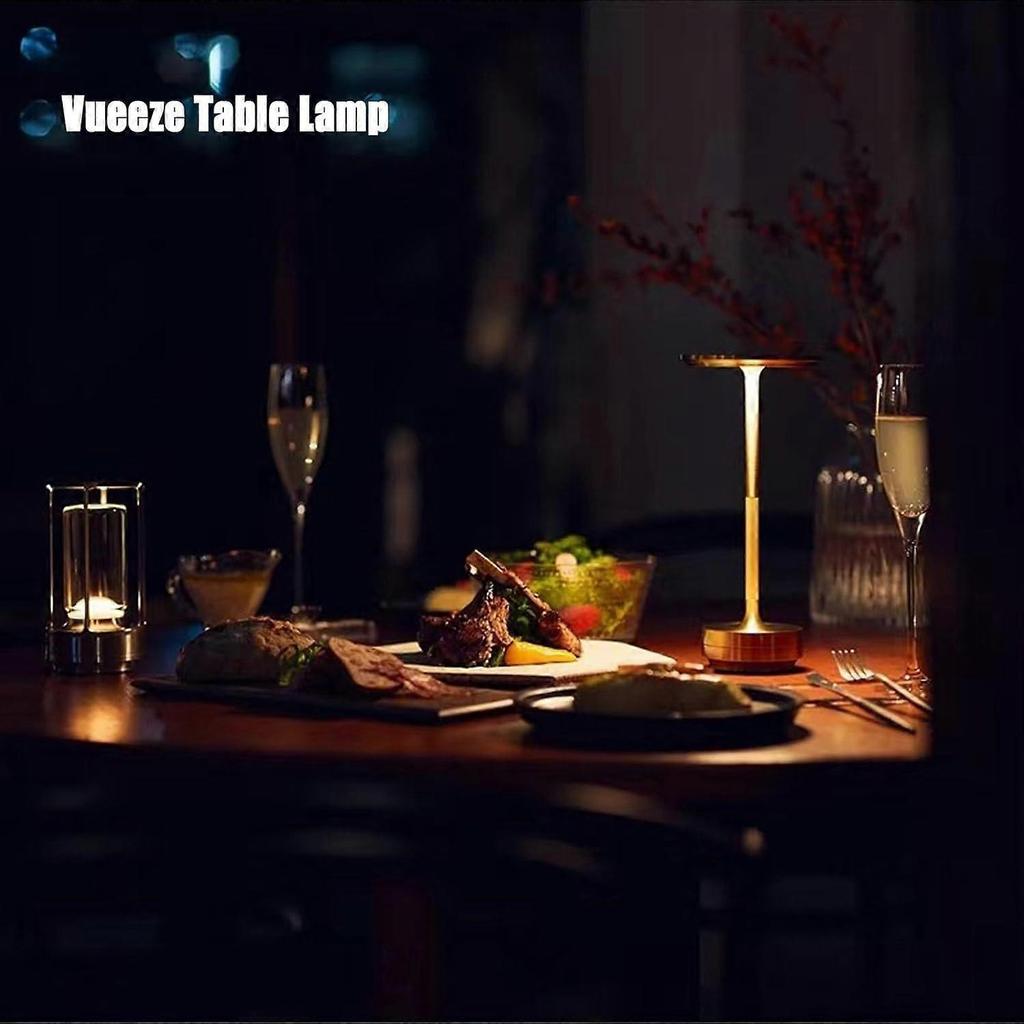 Wireless dimming LED battery table lamp touch table lamp living room bedside lamp three-color light silver