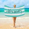 Personalized Striped Beach Towel Custom Name/Logo Microfiber Towel Thin Quick Dry Absorbent for Beach Swimming Yoga Bath Sports