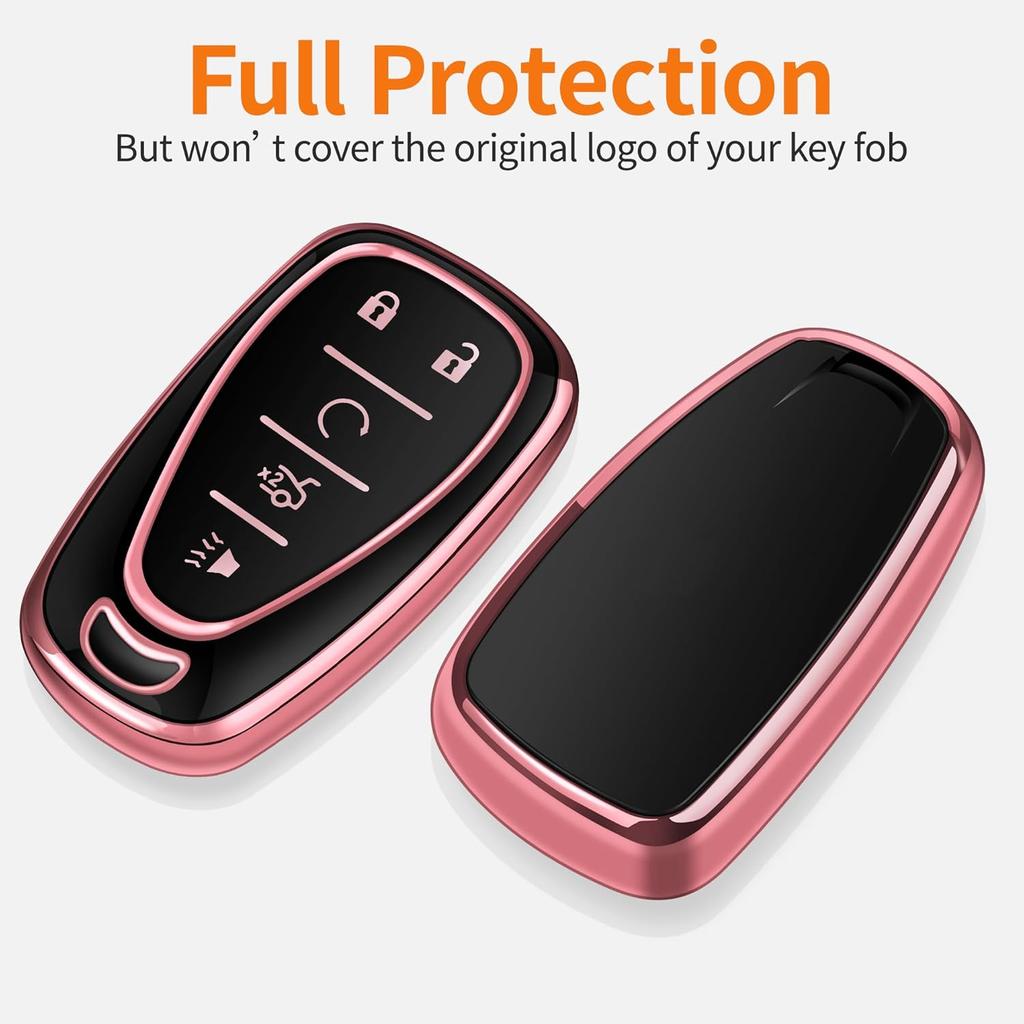 Sindeda For Chevrolet Key Fob Cover With Keychain Soft Full Protection Key Shell Key Case Compatible With 2016-2025 Chevy Equinox Malibu Spark Cruze