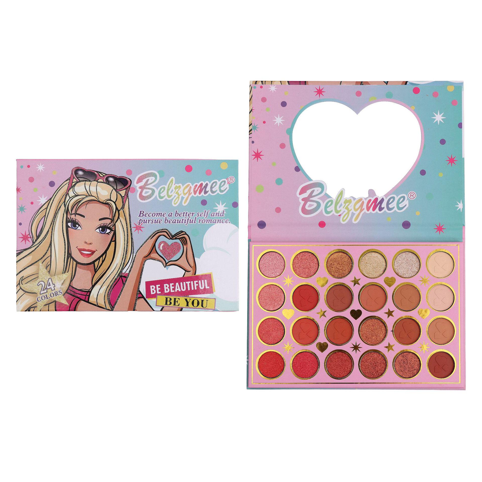 

24-Color Cartoon Princess Makeup Palette: Highlighter, Contour, Shimmer & Matte Shadows