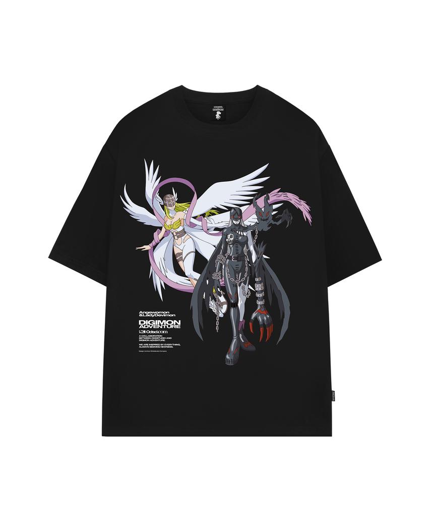 ODDSTUDIO [Digimon Adventure] Angewomon & Ladydevimon Overfit T-Shirt - 3 Colors