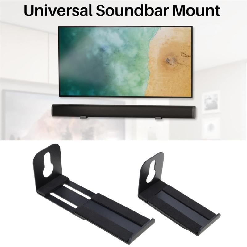 Justerbart djup Väggfäste Soundbar Högtalarfästen, Universell Passform, Högtalarstativ Flytande Fäste Håller Upp Till 30lbs