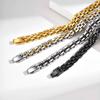 Vnox 8.7mm Stainless Steel Strap Chain Bracelet for Men, Adjustable Jewelry Clasp Wristband, Punk Style Gifts for Birthday Party