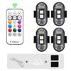 1-6PCS Wireless LED Drone Strobe Light for Motorcycle Car Bike Remote Control Warning Light Indicator Light USB Charging 8Colors