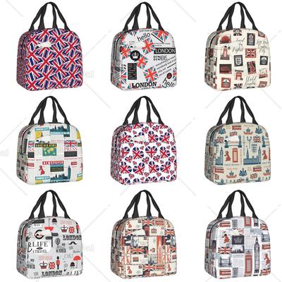 Sac à lunch isotherme pour femme, motif drapeau du Royaume-Uni, étanche, symbole britannique, pour l'école, le pique-nique