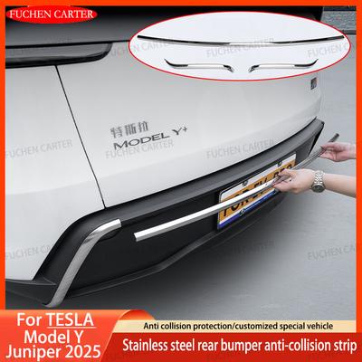 For Tesla New ModelY Juniper 2025 2026 Car Stainless Steel Rear Bumper Cover Protect Collision Prevention Strip Trim Accessorie