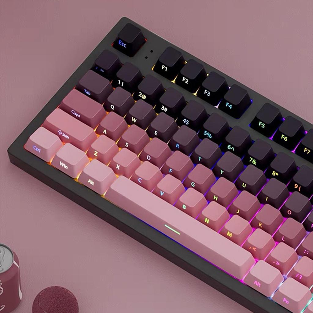 Gradient Keycaps Side Printed Shine Through PBT Double Shot OEM Profile for MX Switches Gaming Keyboard 130+key caps key cap