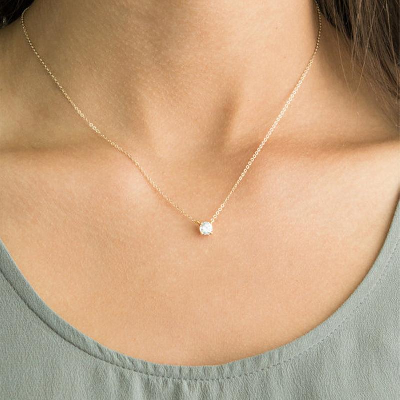 SUMENG Shiny Zircon Invisible Transparent Thin Line Simple Choker Necklace Women Jewelry Collana Kolye Bijoux Collares Collier золотой