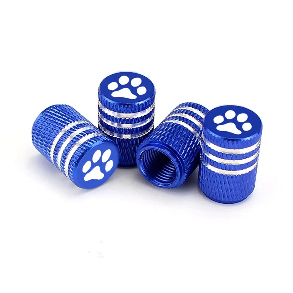 DSYCAR 4Pcs/Set Bear's Paw Tire Stem Valve Caps Aluminum Car Dustproof Caps Tire Wheel Stem Air Valve Caps New