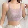 Lace Lingerie Bra for Women with Breast Pads Supports Side Breasts Plus Size Bra Vest Style Bandeau Top Strapless Bra