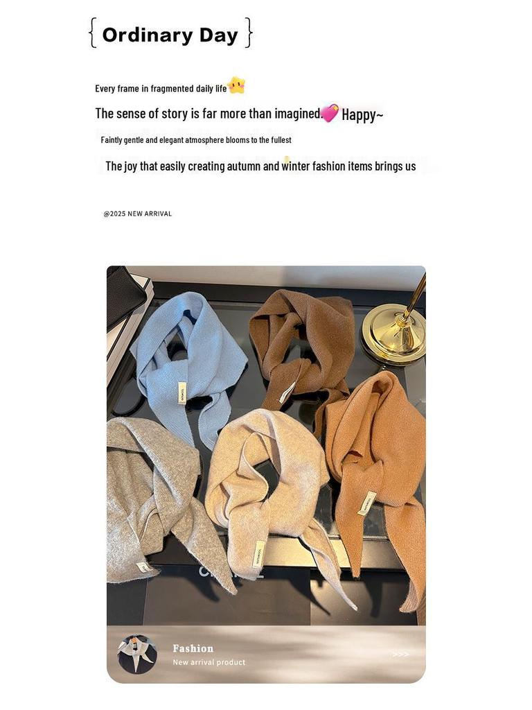 Women's High-End Versatile Triangle Shawl: 100% Australian Merino Wool - Warm, Casual, and Stylish