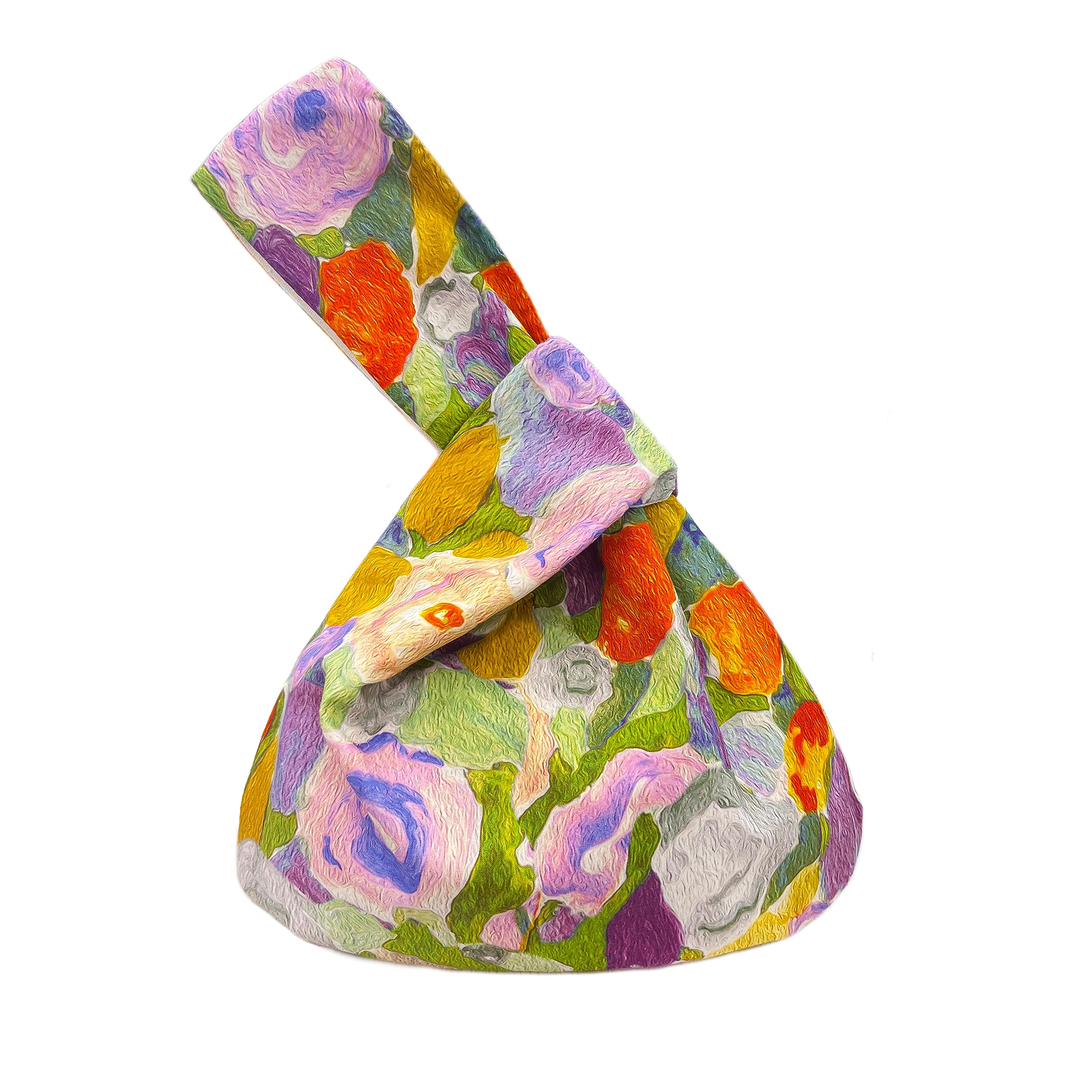 

Мешочек на шнурке Мужилун для сумки в японском стиле с цветочной миниатюрой масляной живописи, японский аксессуар ручной работы для монет, юката, японский, идеально для фейерверков фиолетовый