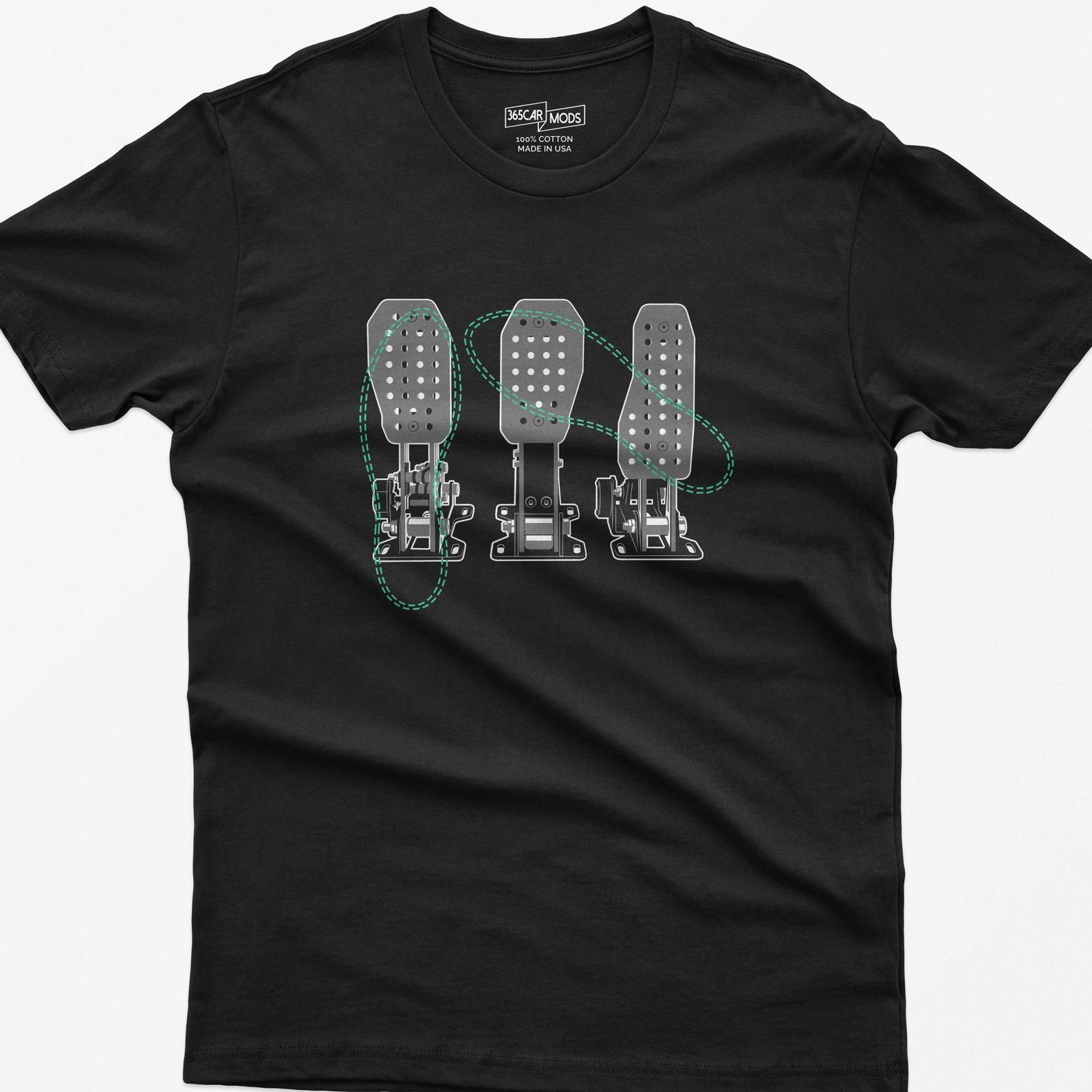 Sim Racing Pedals T-Shirt: Car Enthusiast Gift, Automotive Enthusiast Tee XL