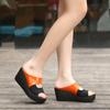 Women's Platform Slippers Wedge Summer Shoes Ladies Flip Flops Women High Heeled Slip on Shoes Casual Solid Sandal Shoes Woman