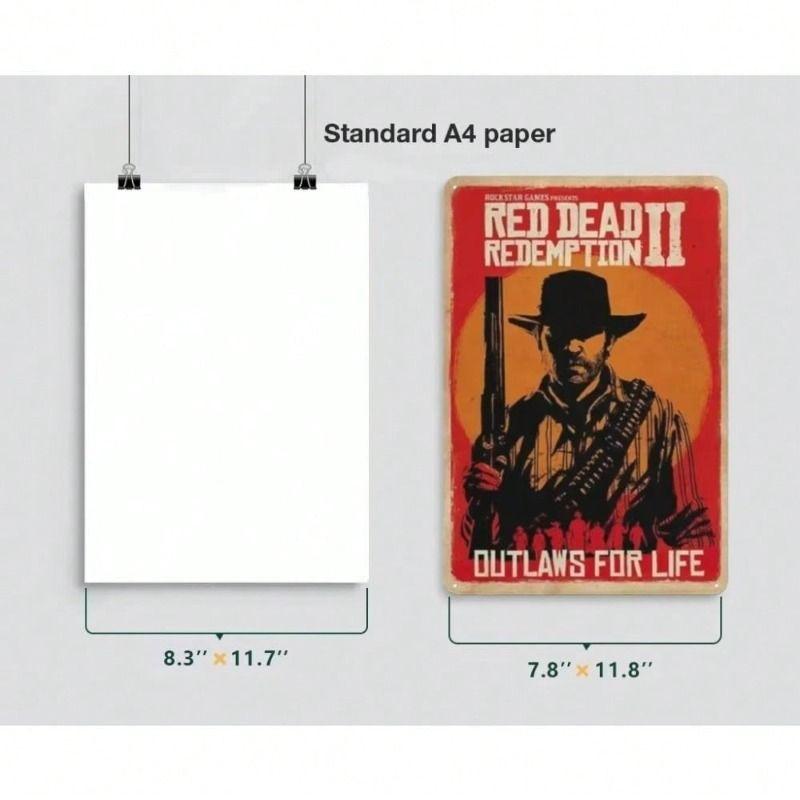 1 pc Retro Metal Wall Art Decor, Vintage Tin Sign for Office Living Room, 8x12 inches