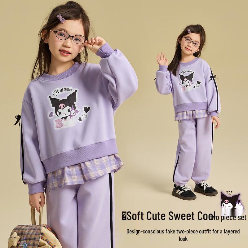 Hello Kitty Girls  2026 Spring Two-Piece Sweatshirt Set 140