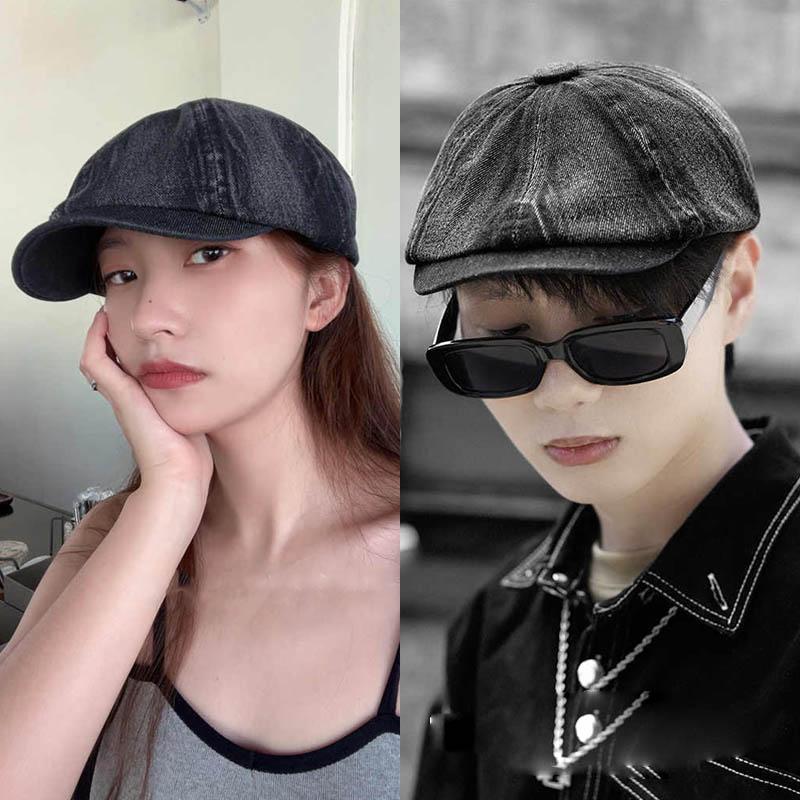 Denim Hat Womem Men Beret Flat Cap Fashion 2026 Vintage Korean Boina Hombre Washable Cotton Peaky Blinders Black Newsboy Cap