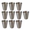10Pcs Comfortable Rolled Mouth Cups Stylish Stainless Steel Cup Set with Rolled Brims for Parties and Outdoors