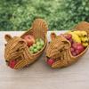 Decorative Squirrel Shaped Storage Basket PP Imitation Rattan Storage Basket  Kitchen
