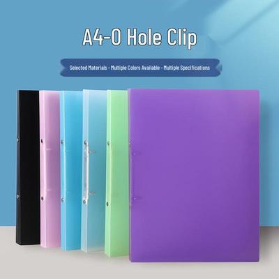 A4 Transparent Candy Color Waterproof PP Document Binder with O-Ring: 2, 3, or 4 Holes