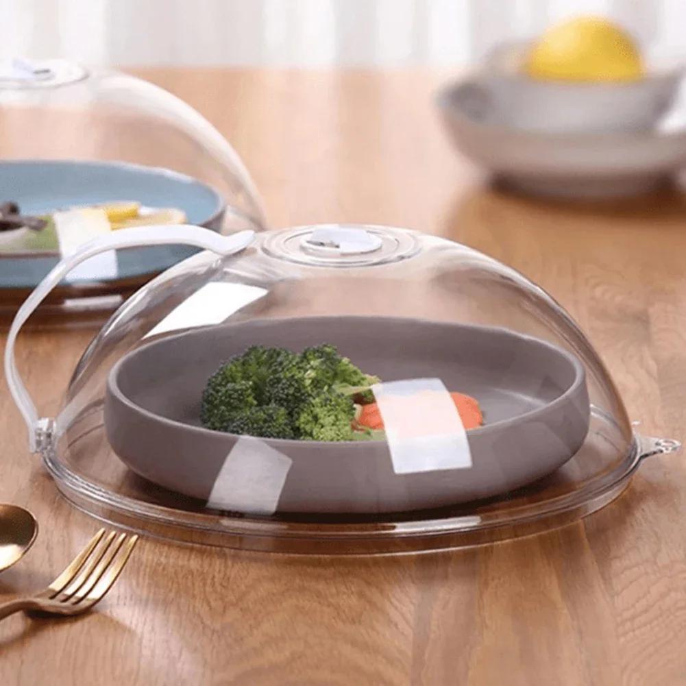 Microwave Food Cover Heat-resistant Food Splatter Guard Microwave Oven Pan Lid Plate Stove Cover Transparent Anti-Splash Cover