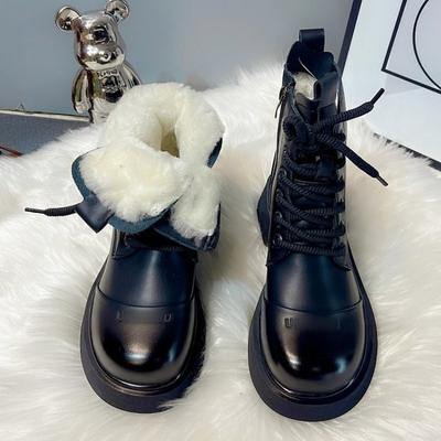 Winter Plush Warm Boots Women's Cold-proof Thickened Martin Boots Large Cotton Snow Boots Plush Thick-soled Non-slip Short Boots