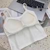 Korean Style Women's Camisole Vest with Fixed Cups, Anti-Exposure Sports Tube Top (Wire-Free)