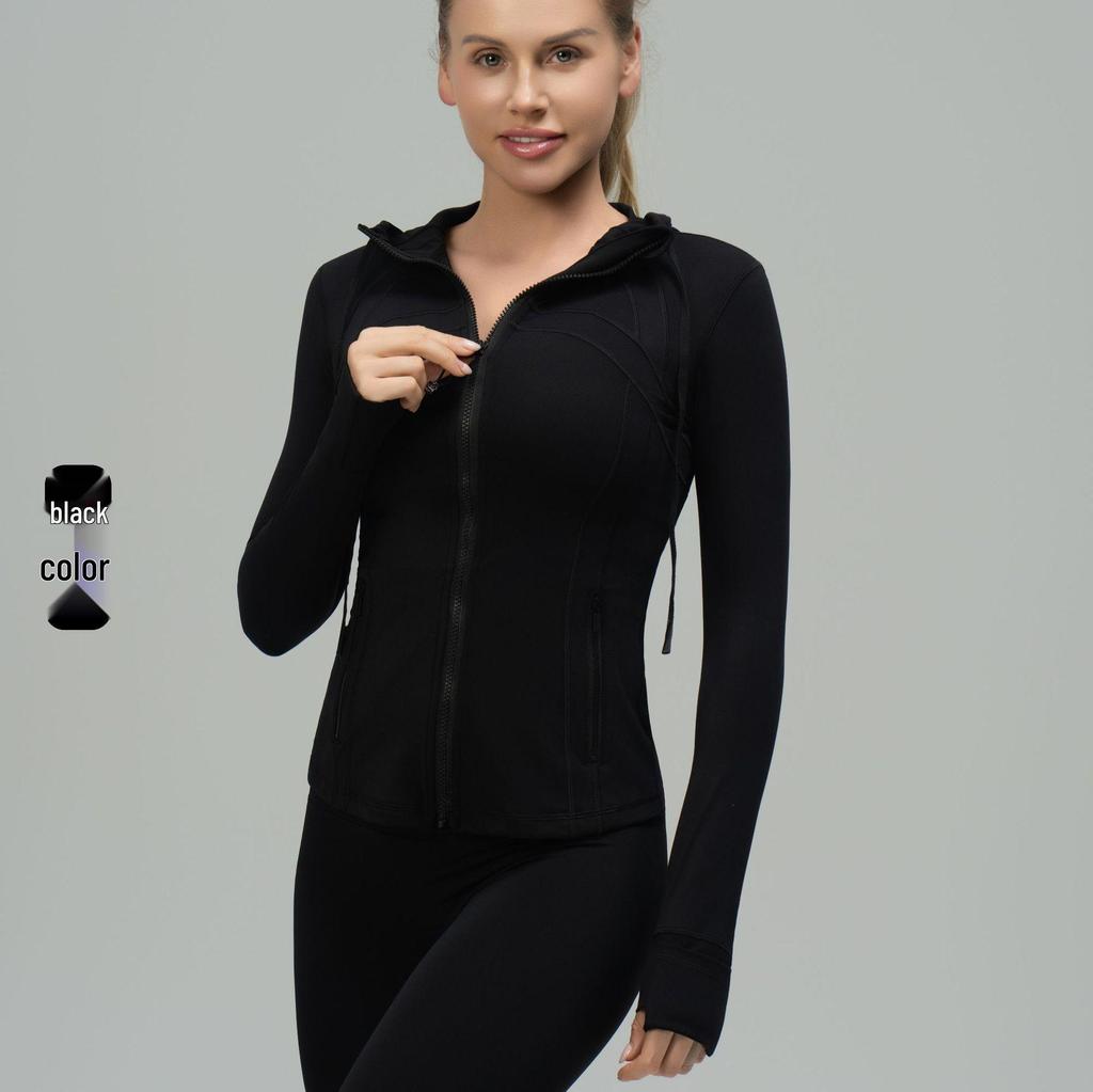 Luludarling Damska Bluza z Kapturem do Jogi - Wyszczuplający Szczotkowany Top Sportowy