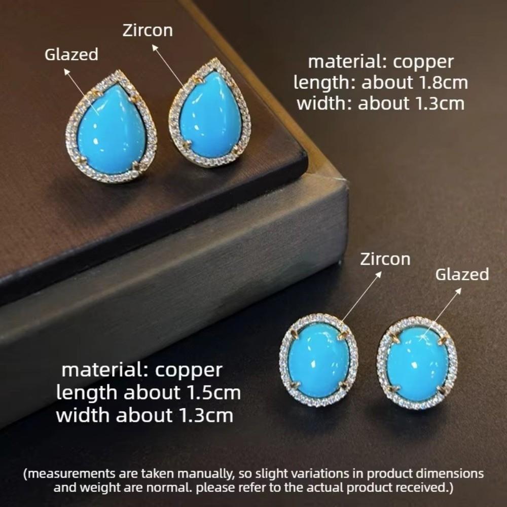 Oval Shape Stud Earrings Palace Style Oval Earrings Versatile Drop Dangle Earrings Daily Wear