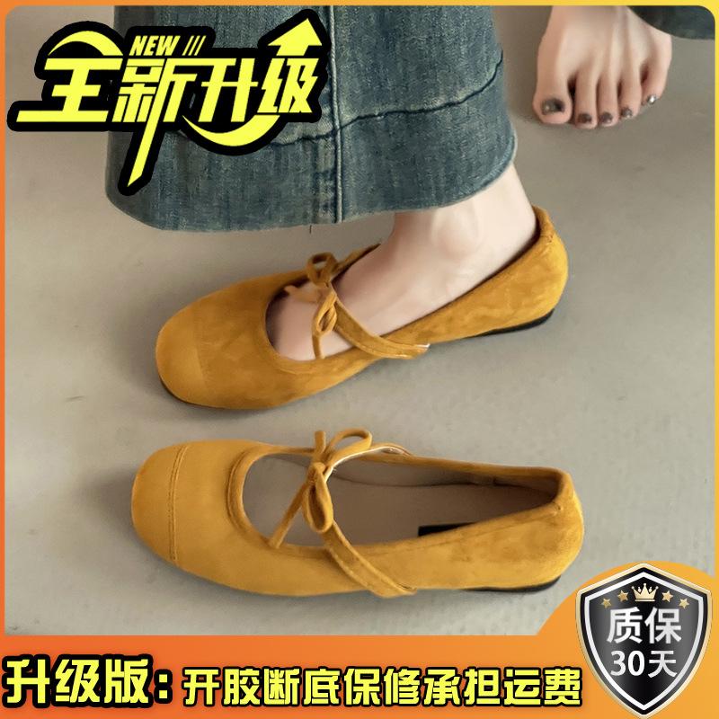 French ballet style light mouth bow girls flat shoes autumn one word comfortable buckle versatile Mary Jane single shoes