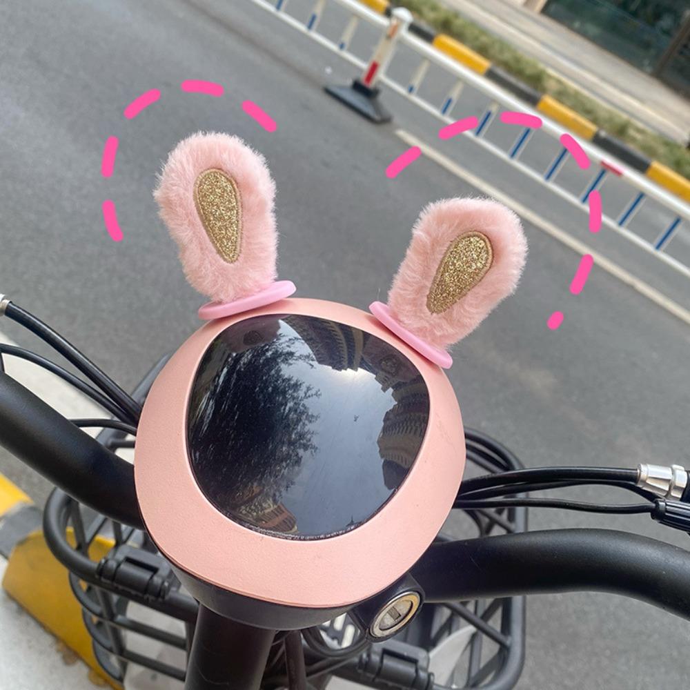 2Pcs Cute Plush Rabbit Ears Car Decor Motorcycle Rearview Mirror Decoration Helmet Automotive Interior Stickers Car Accessories