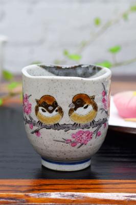 Waza No Kura Stylish Kutani Ware Teacup - Sparrow Design - Ceramic Teacup - Brand - Japanese Tableware - Made In Japan - Perfect Gift for Birthdays, 6
