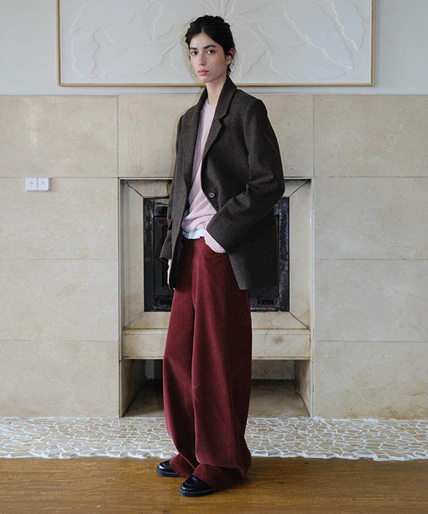 EN OR Corduroy Straight Pants - Wine