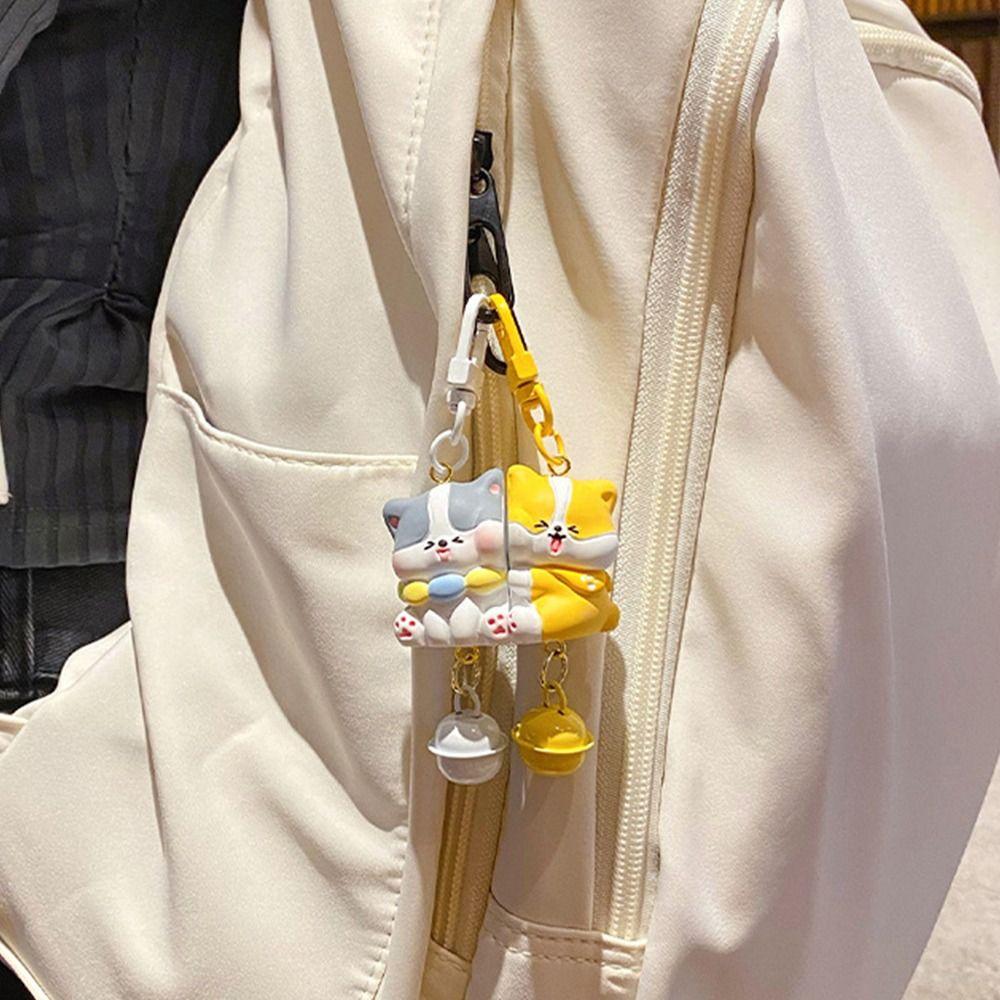 2Pcs/Set Resin Animal Keychain Hanging Keychain Sets Fashion Couple Pendant  Bag Charm