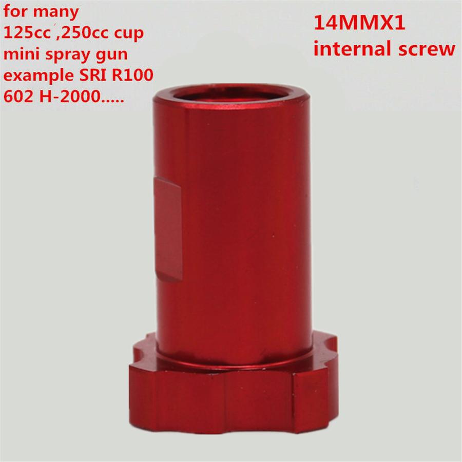 Red M14 X 1.0mm Internal Thread Adapter For Spray Gun Cup Pot Joints Connector