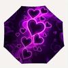 1pc Neon Heart Pattern Portable Umbrella: Durable Iron Frame Structure for All Seasons Ideal for Home Travel And Outdoor Use –
