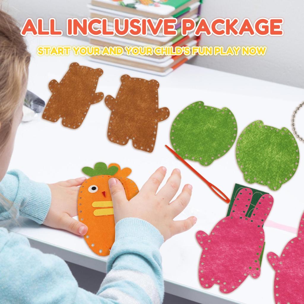 Sewing Crafts Kits Forest Creatures DIY Sewing Felt Plush Animals for Beginner Kids Educational Art Supplies Toy Craft Kit