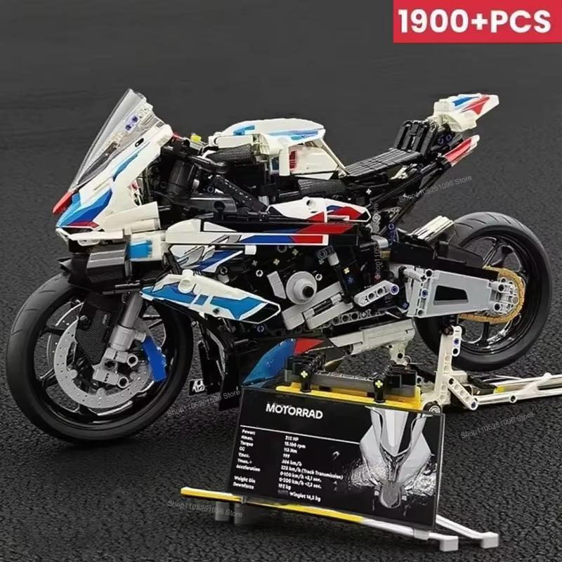 Blocchi da Costruzione per Moto Simulazione Modello di Moto Decorazione Modello da Assemblare Difficile Giocattolo Moc Creature Educative Regalo per Ragazzi