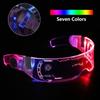 Cool Luminous LED Glasses Glowing Costume Neon Light Flashing Sunglasses Punk Goggles Cyber Future Cosplay Party Light Neon Glow