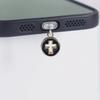 Cross Mobile Phone Dust Plug Alloy Pendant Black and White DIY Pendant Accessories
