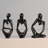 3 Pcs Resin Thinker Style Abstract Statue Collectible Thinking Figure Sculpture for Home Office Bookshelf Desktop Decor