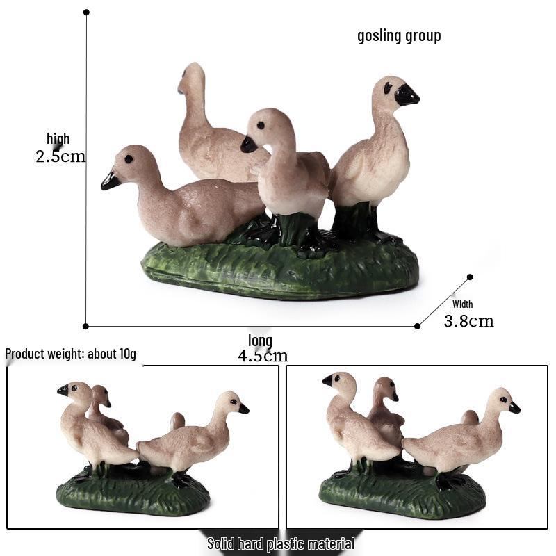 Kids Animal Model Set: Swan, Goose & Lion Figurine Toys