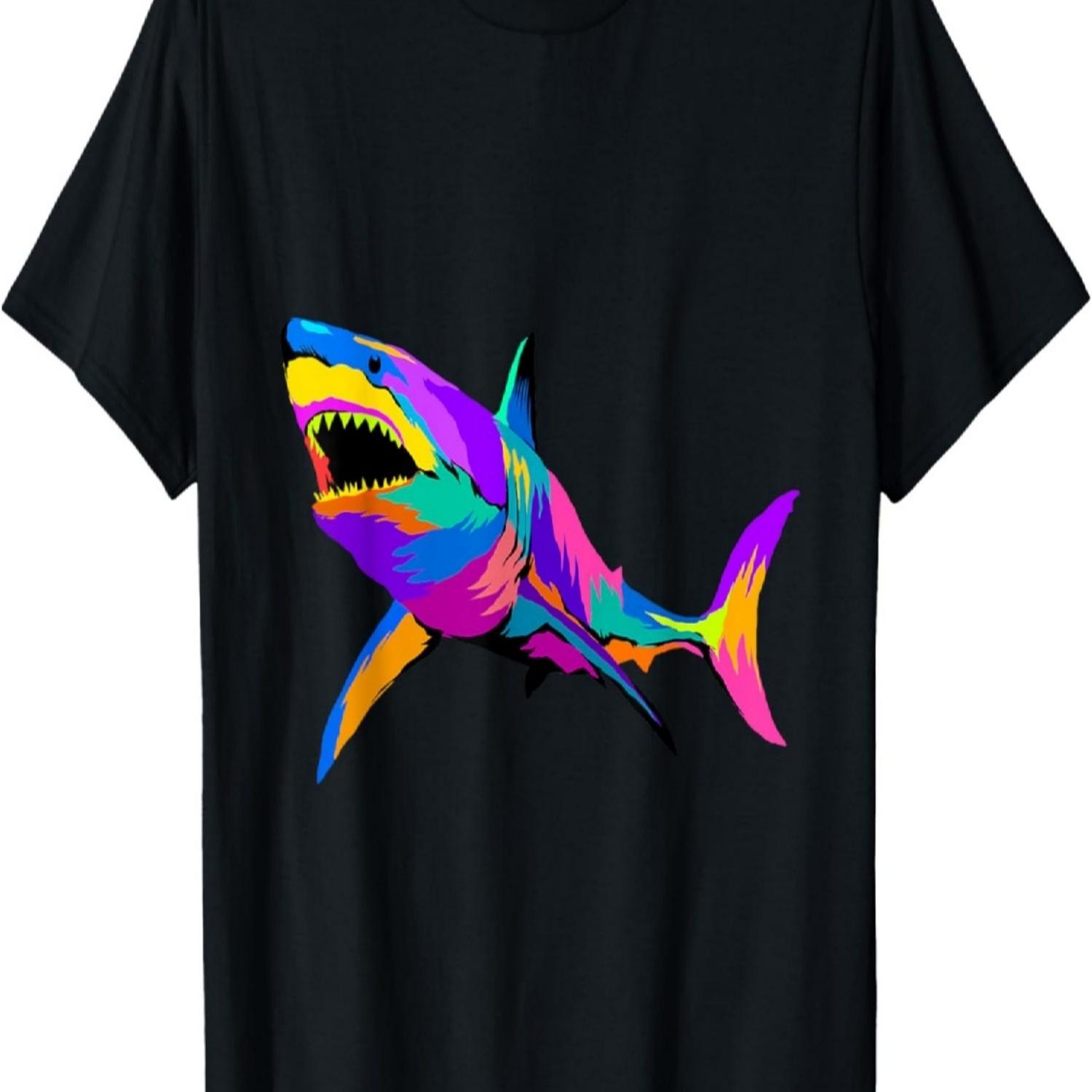 

Pop Art Shark Shirt Marine Biology Sea Animal Shark Lover T-Shirt S чёрный