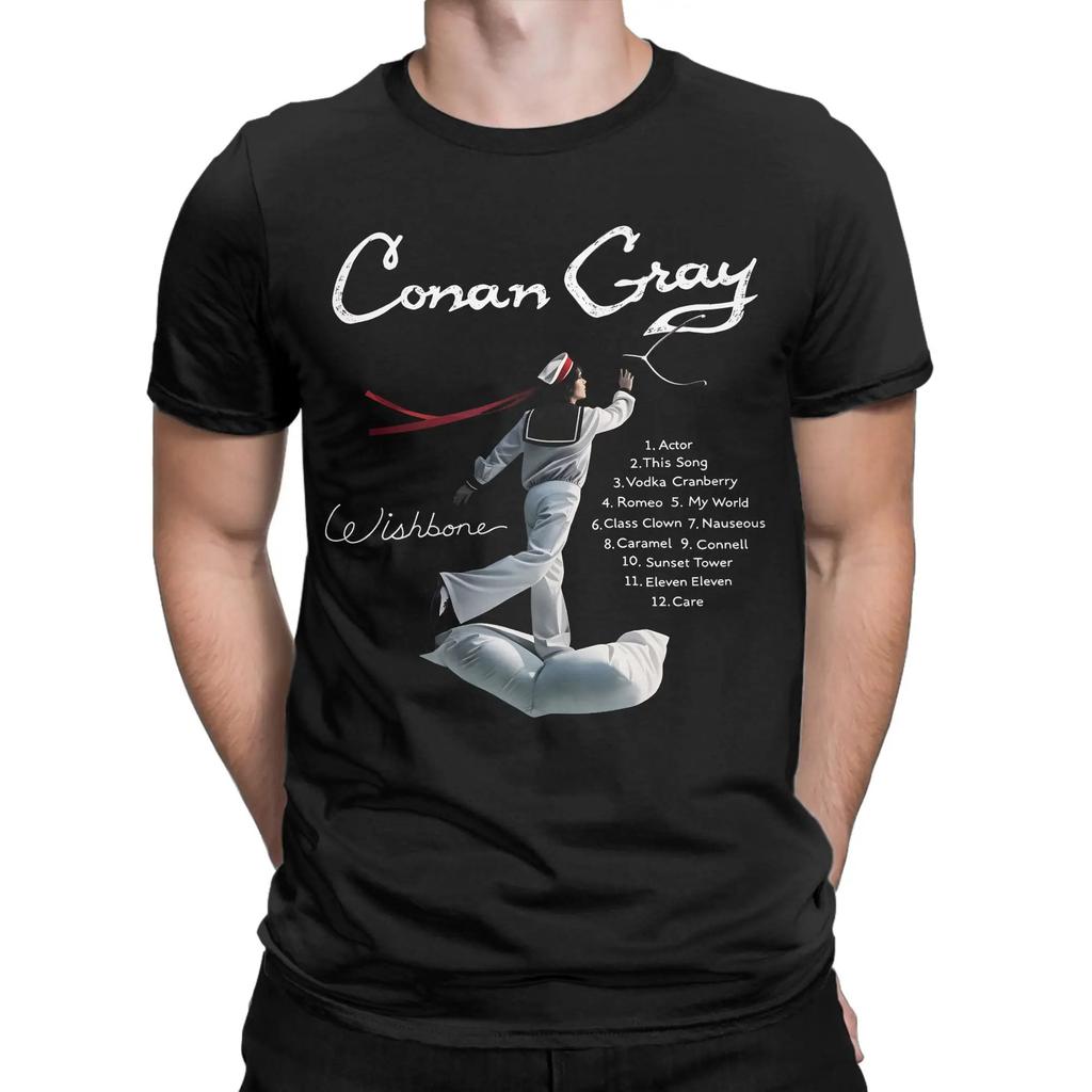 Conan Gray Wishbone World Tour Pánská Dámská Trička Cool Trička Krátký Rukáv Kulatý Výstřih Bavlněná Topy