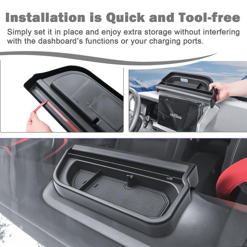 Organisateur de vide-poches de console centrale et de tableau de bord Pour 2025 Ford Bronco Sport Intérieur Tableau de bord Derrière l'écran Accessoires de rangement de voiture