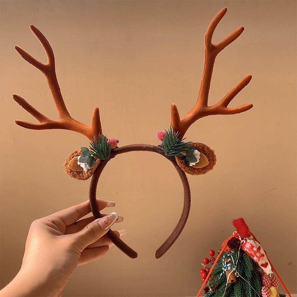Elg Hårbøyle Julepannebånd Julepynt Hjorthorn Hårbånd Gevir pannebånd Kid