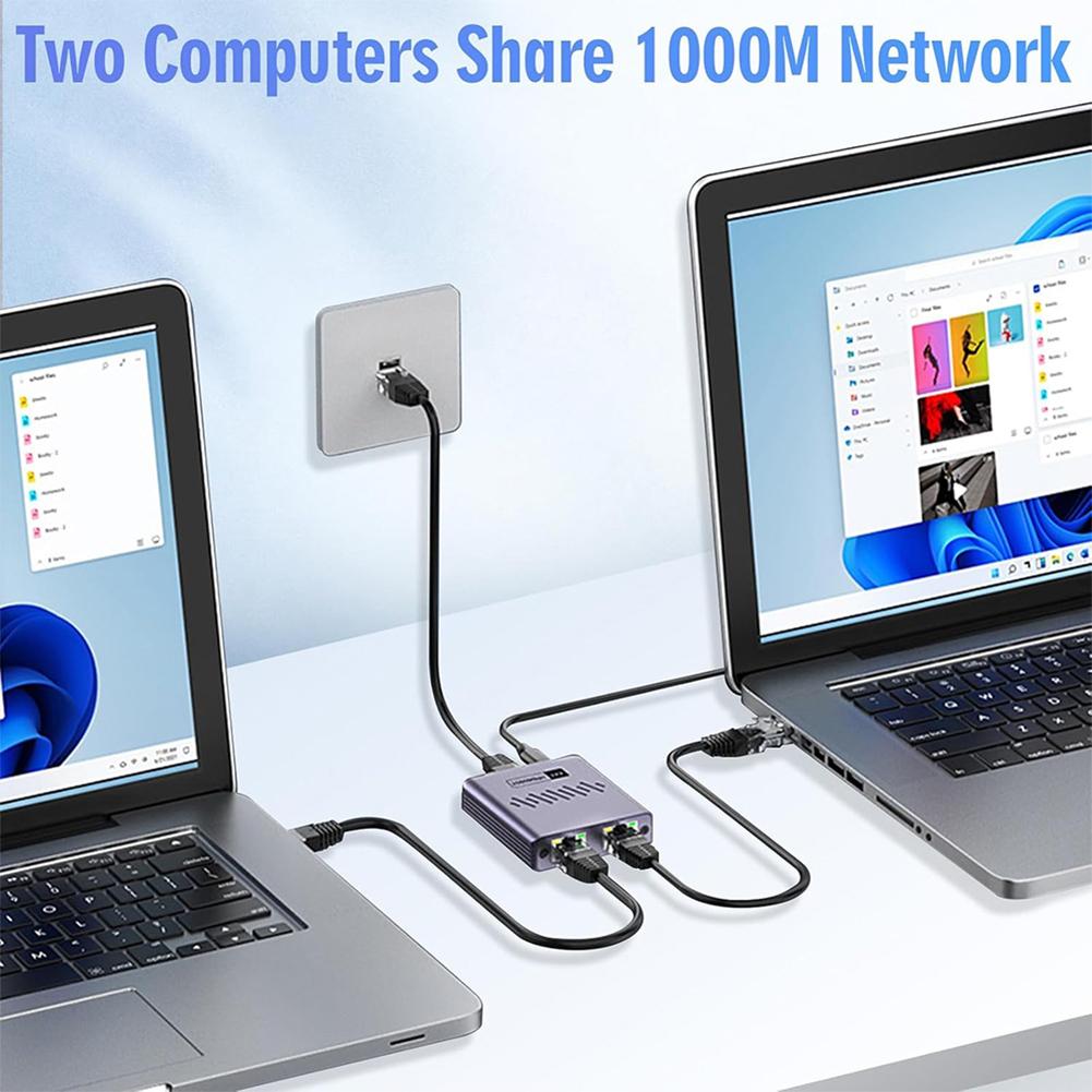 Gigabit Ethernet Splitter 1 To 2/3/4 Ethernet Cable Splitter 1000Mbps Network RJ45 Splitter Network Connector for Cat6/7/8 Cable