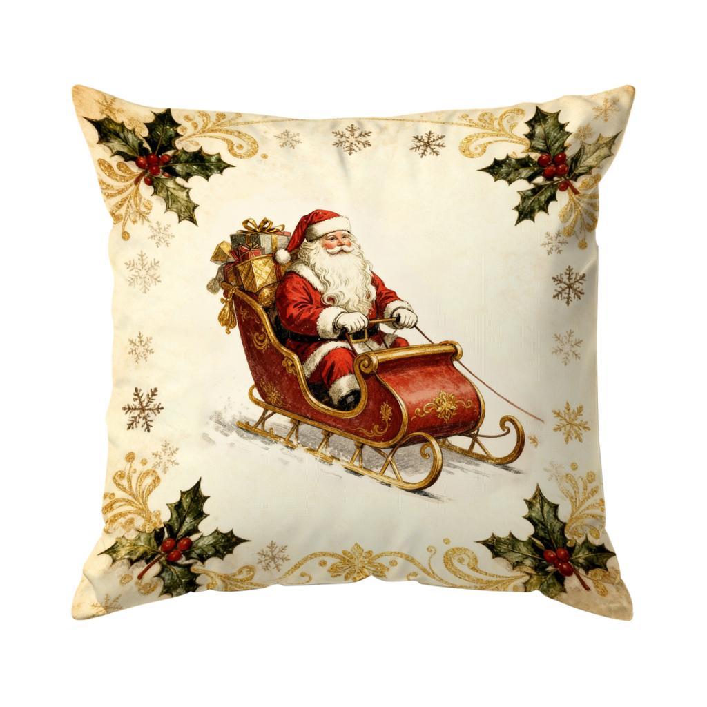 Santa Claus Christmas Tree Bell Pillowcase Bedroom Cushion Cover 100% Polyester Living Room Cushion Pillowcase Home Decor