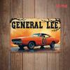 [Vintage Iron Wall Plaque] Surface,Vintage Iron Wall Plaque - "General Li 01" Vintage Car Art with Flame Orange And Black Design