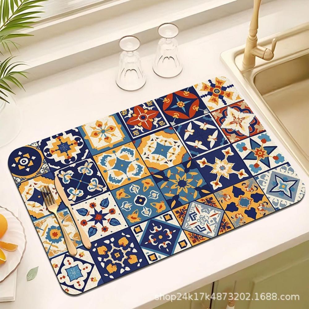 

Кофейная чашка для воды Диатомовая подставка для посуды Быстросохнущая Нескользящая Дренажная подкладка для посуды Декор столешницы Коврик для посуды для кофемашины 20x30cm